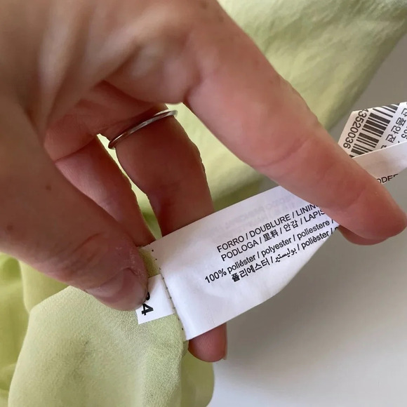 Zara Ruched Satin Effect Dress Light Green Bloggers  Favourite Sz M - Picture 11 of 11